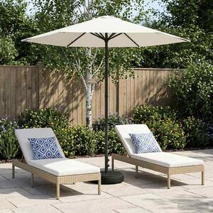 Maison Exclusive – Záhradný slnečník s podstavcom, 230 x 230 cm, polyester, štvorcový, krémová farba
