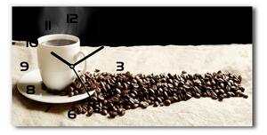 Vodorovné Sklenené hodiny na stenu Aromatická káva