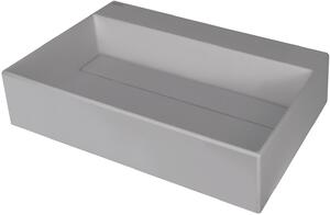 Deante Correo, granitové umývadlo na dosku s poličkou pod batériu a krycou doskou 600x400x130 mm, šedá metalíza, CQR_SU6M
