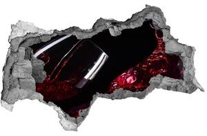 Nálepka 3D diera na stenu Červené víno nd-b-54930015
