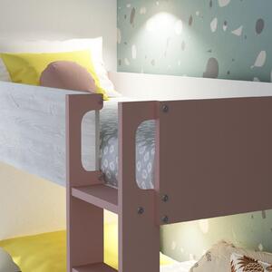Poschodová posteľ so skriňou a šuplíky Cascina - Antique pink