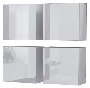 Set závesných skriniek ASHTON - šedý / lesklý šedý