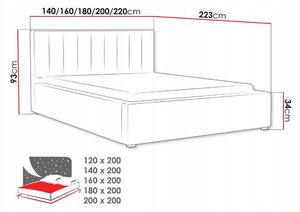 Jednolôžková posteľ s roštom 120x200 TARNEWITZ 2 - krémová