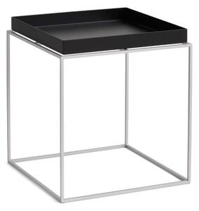 HAY Stolík Tray Table 40x40, black / silicone coated steel