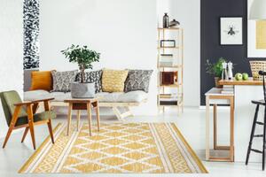Koberec Boho SIZAL MOROC Romby 22297 žltý/krém