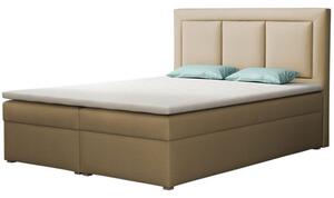 Manželská kontinentálna posteľ 160x200 GOSTORF 1 - béžová + topper ZDARMA