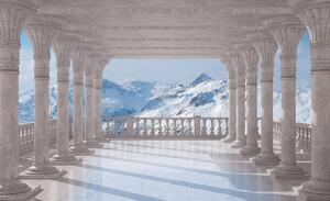 Fototapeta - Sneh a hory vidieckej krajiny (152,5x104 cm)