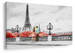 Obraz - Milenci v Paríži (90x60 cm)