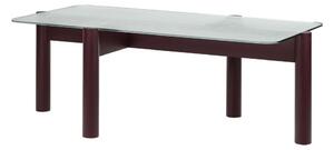 Vínovočervený konferenčný stolík so sklenenou doskou 55x105 cm Kob – noo.ma