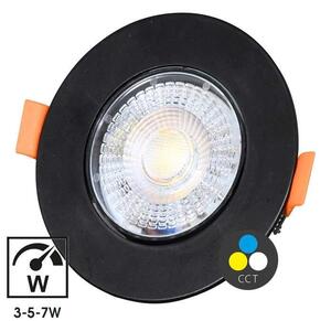 Vstavané výklopné LED kruhové svietidlo čierne (LED-YL201/7W/CCT/CR)