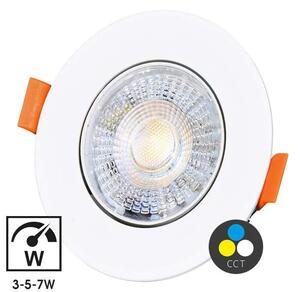 Vstavané výklopné LED kruhové svietidlo biele (LED-YL201/7W/CCT/BI)