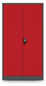 Kovová spisová policová skriňa s dverami a osobnou skrinkou model TOMASZ antracitovo-červená JAN NOWAK MV-MGLN-NXVY