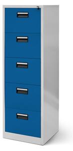 Kovová kartotéka model SARA V005 šedo-modrá JAN NOWAK, 5 zásuviek Z0-MDFB-Z29W
