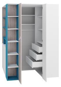 Študentský nábytok s posteľou 90x200 MAKKA 2 - dub / biely / modrý