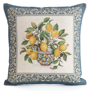 GOBELÍNOVÁ DEKORAČNÁ OBLIEČKA NA VANKÚŠ LEMON 45X45 CM VZOROVANÁ