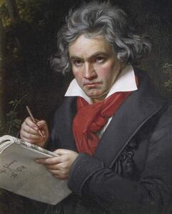 Stieler, Joseph Carl - Umelecká tlač Ludwig van Beethoven, (30 x 40 cm)