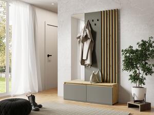 PREDSIEŇOVÁ STENA ESTER ŠEDÁ + DUB ARTISAN 120 cm