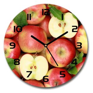 Sklenené nástenné hodiny okrúhle Jablká