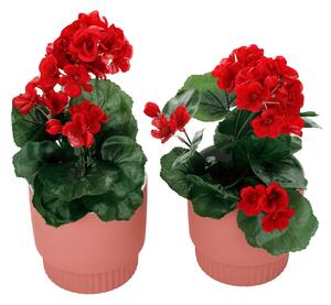 KONDELA Hlinené kvetináče, set 2 ks, ružová, ABRIO