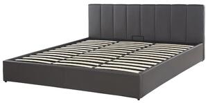 Manželská posteľ 180 cm DARGAN (sivá) (umelá koža) (s roštom a úl. priestorom). Vlastná spoľahlivá doprava až k Vám domov. 1026650