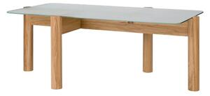 Konferenčný stolík so sklenenou doskou v prírodnej farbe 55x105 cm Kob – noo.ma