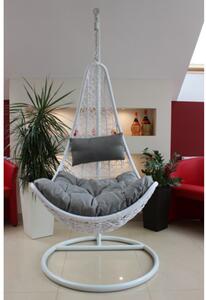 Závesné kreslo ELEGANT biele / tmavosivé FAT1167