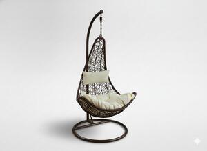 Závesné kreslo ELEGANT tmavohnedé / krémové FAT1136