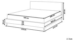 Manželská posteľ 160 cm FUTTI (s roštom) (sivá). Vlastná spoľahlivá doprava až k Vám domov. 1007268