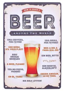 Tabuľa plechová Retro Beer (dekoračná tabuľka 30 x 20cm)