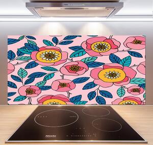Panel do kuchyne Ružové kvety pl-pksh-120x60-f-101223430