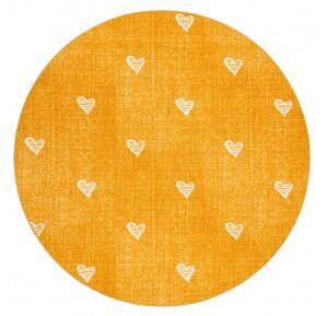 Koberec HEARTS kruh Jeans - pomaranč