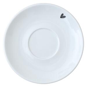 Porcelánová podšálka Čierne srdce 15 cm