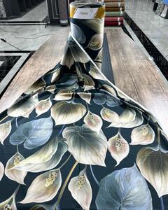 Ervi bavlna Satén š.240 cm - Exotické listy -53, metráž