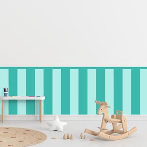 PIPPER. Textilná samolepiaca tapeta - Obdĺžnik - Tyrkysová farba Farba: Kombinácia, Veľkosť: 80 cm