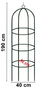 Pergola kovový stĺp tmavozelená 190 cm