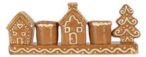 Keramický svietnik perníkovej chalúpky Gingerbread Cott - 21*4*8 cm - Clayre & Eef