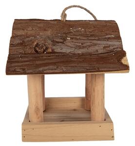 Prírodné drevené krmítko pre vtáčiky - 19*18*19 cm - Clayre & Eef