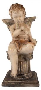 Béžová antik dekorácia socha anjelik Angel Vintage - 30*30*60 cm - Clayre & Eef