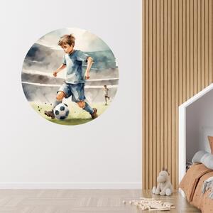 PIPPER. Kruhová samolepka na stenu "Chlapec futbalista" Veľkosť: 60 cm