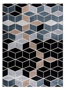 Koberec POLI 9139A Cube kocka 3D čierny / sivý