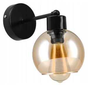 BERGE Sklenená LED nástenná lampa 1xE27 - jantárová farba
