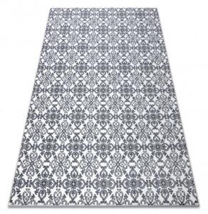 Koberec ARGENT - W4949 Kvety biely / sivý