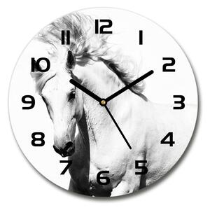 Sklenené hodiny okrúhle Biely kôň pl_zso_30_f_14270832