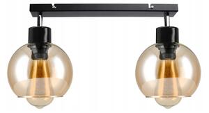 BERGE Sklenená LED stropná lampa LOFT 2xE27 - jantárová farba