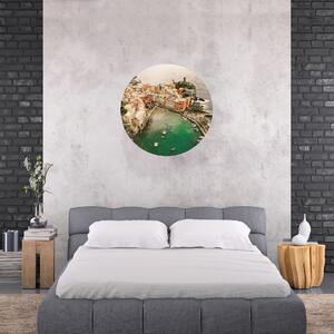 PIPPER. Textilná kruhová nálepka na stenu "Cinque Terre - Italy" Veľkosť: 60 cm