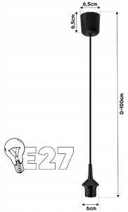 BERGE Sklenená LED závesná lampa 1xE27 - dymová guľa