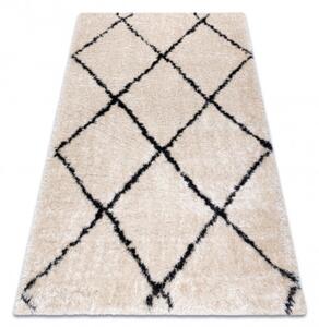 Koberec FLUFFY 2373 shaggy kratka, trellis - krém / antracit