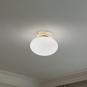 Stropné svietidlo Ufo, zlatá/biela, Ø 18 cm, sklo, G9, Biela / opálová, Obývacia izba / jedáleň, Sklo, Moderný, Závesné svietidlo