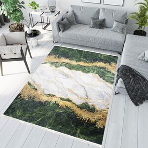 Moderný koberec s protišmykovou úpravou a abstraktným vzorom Zelená Šírka: 80 cm | Dĺžka: 150 cm