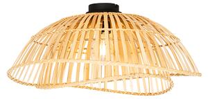 Orientálne stropné svietidlo čierne s prírodným bambusom 62 cm - Pua